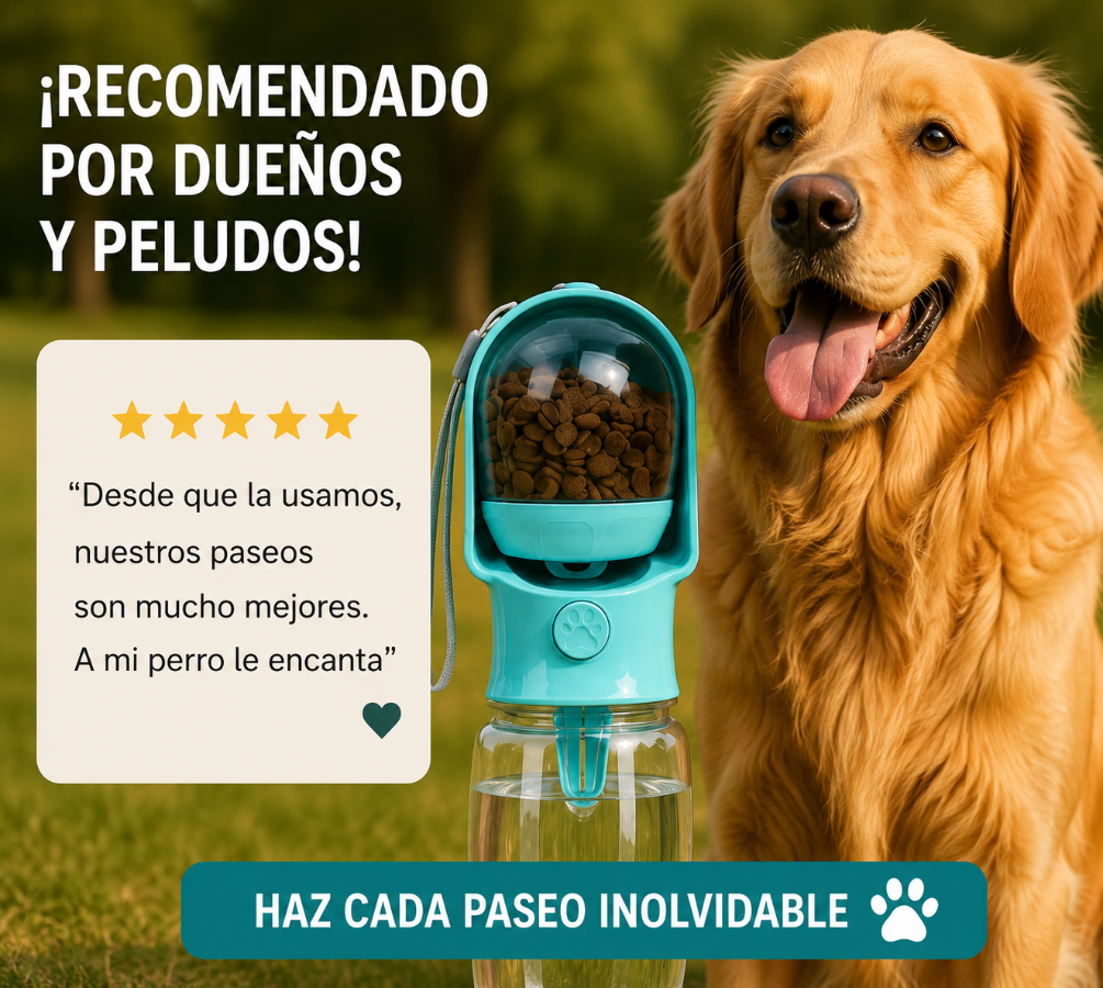 Comedero y Bebedero Portátil Perro 2 en 1